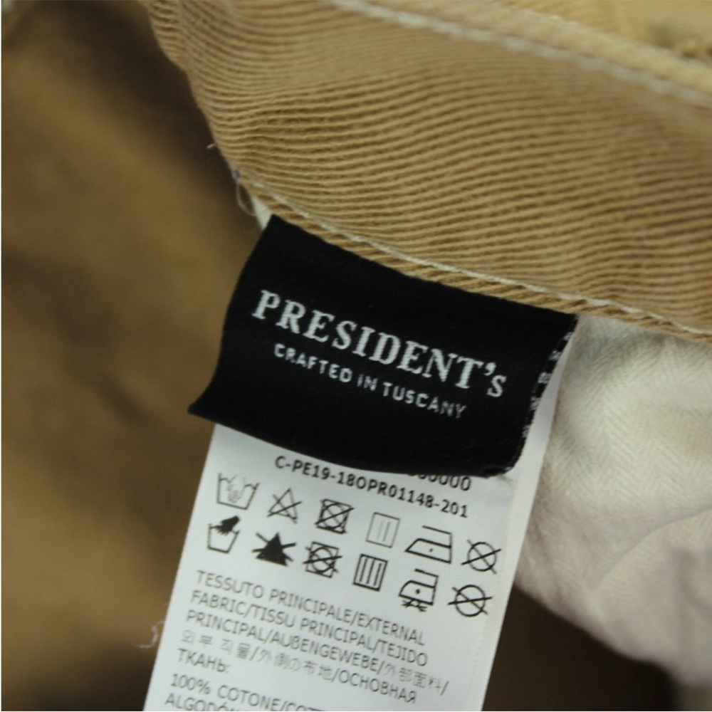 President's Tuscany P's Japanese Fabric Brown Cotton Mens Size 32x27 Pants Italy - Picture 7 of 15